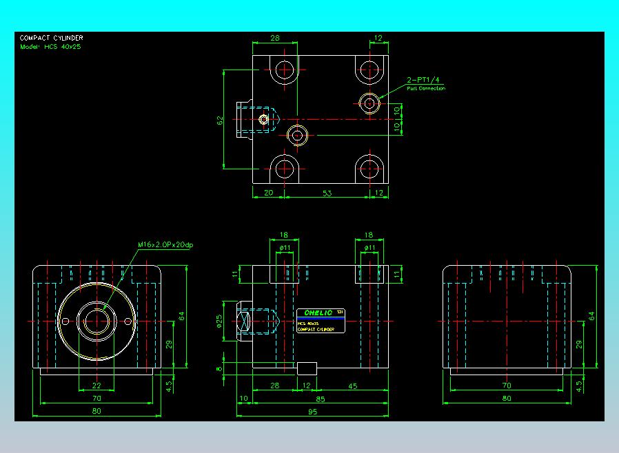 薄型气缸转角下压缸2D-HCS40x25
