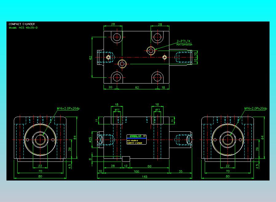 薄型气缸转角下压缸2D-HCS40x25-D