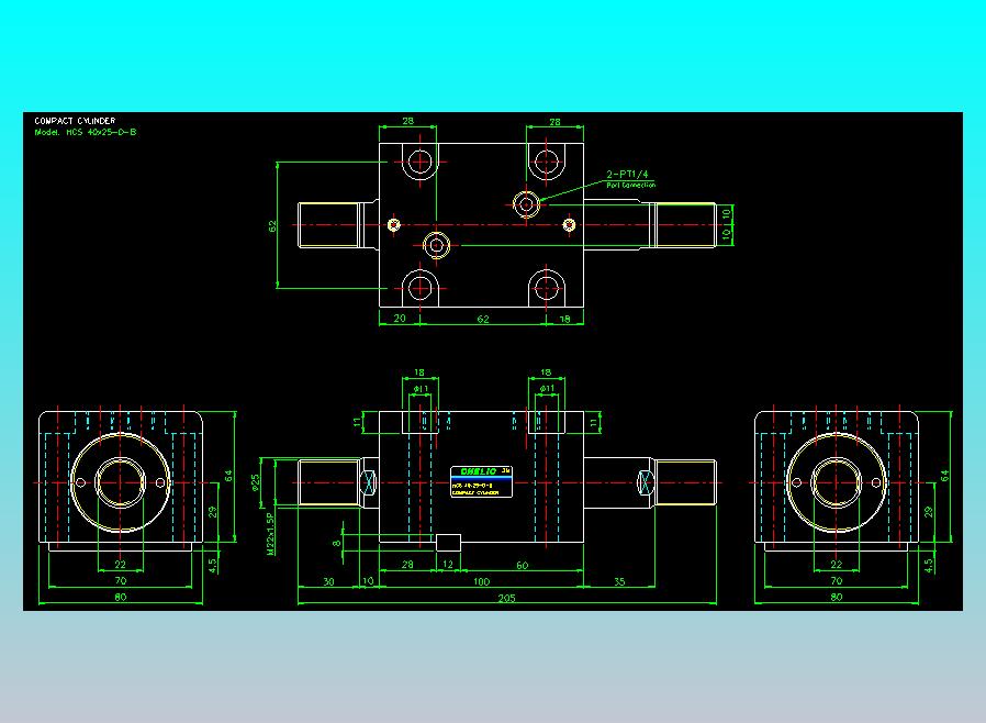 薄型气缸转角下压缸2D-HCS40x25-D-B