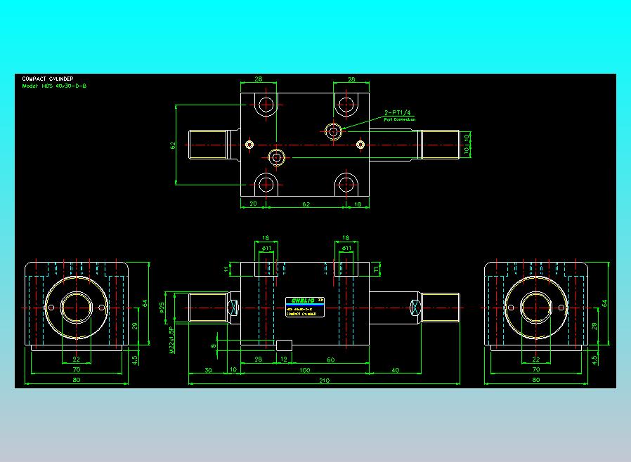 薄型气缸转角下压缸2D-HCS40x30-D-B