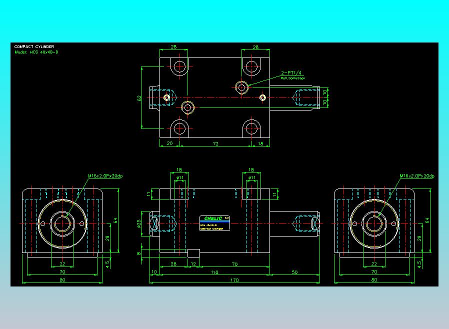 薄型气缸转角下压缸2D-HCS40x40-D