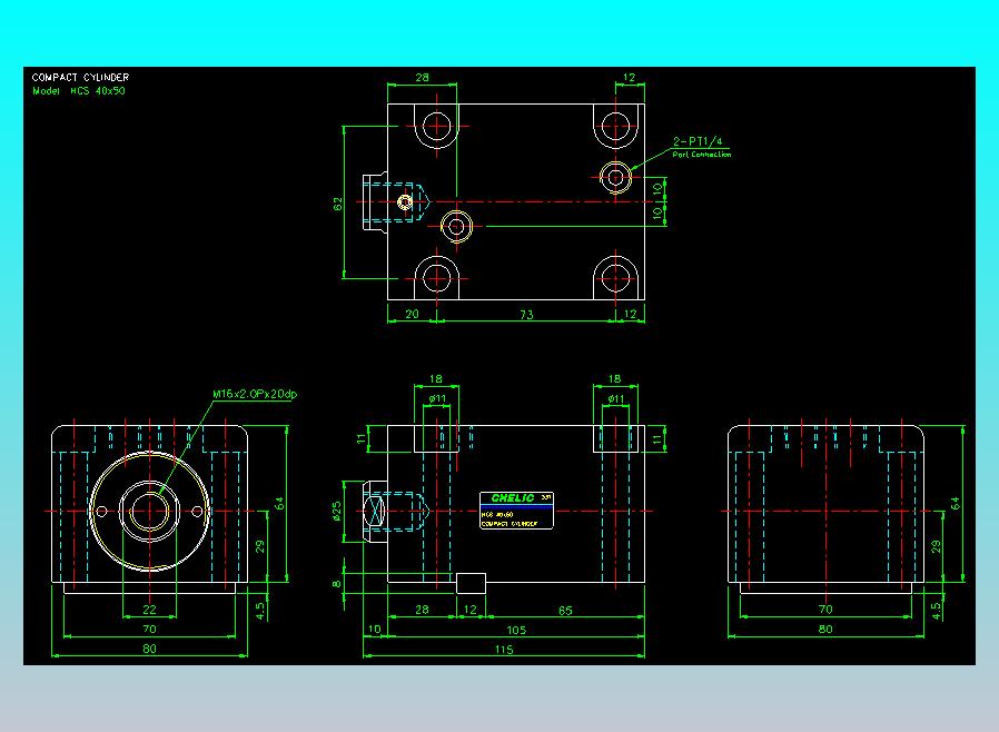 薄型气缸转角下压缸2D-HCS40x50