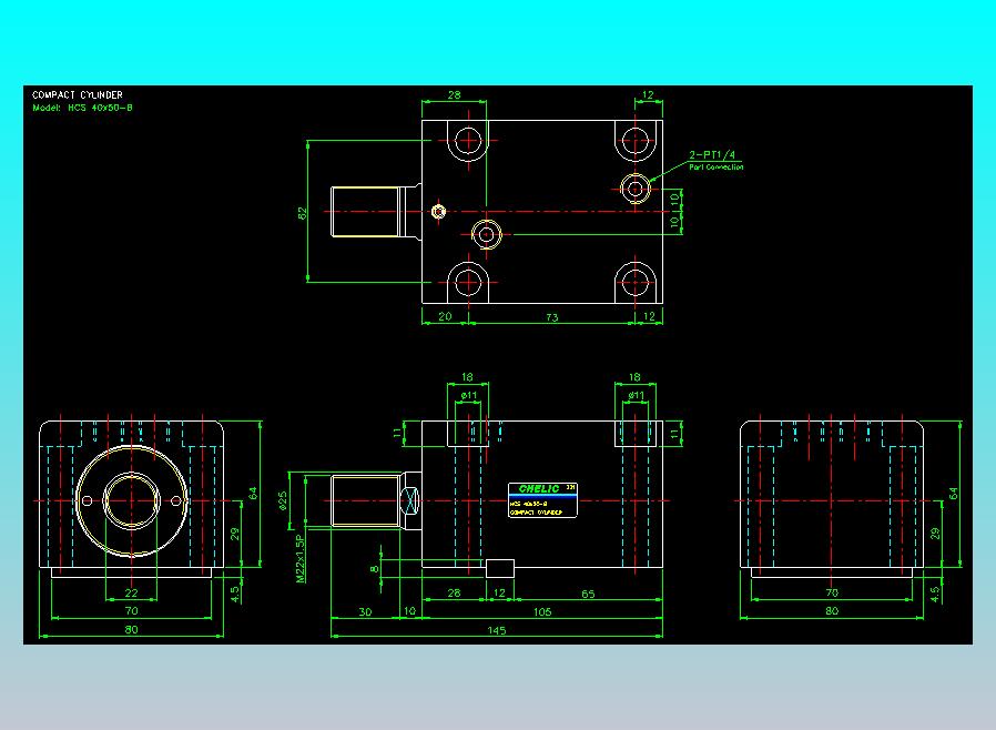 薄型气缸转角下压缸2D-HCS40x50-B