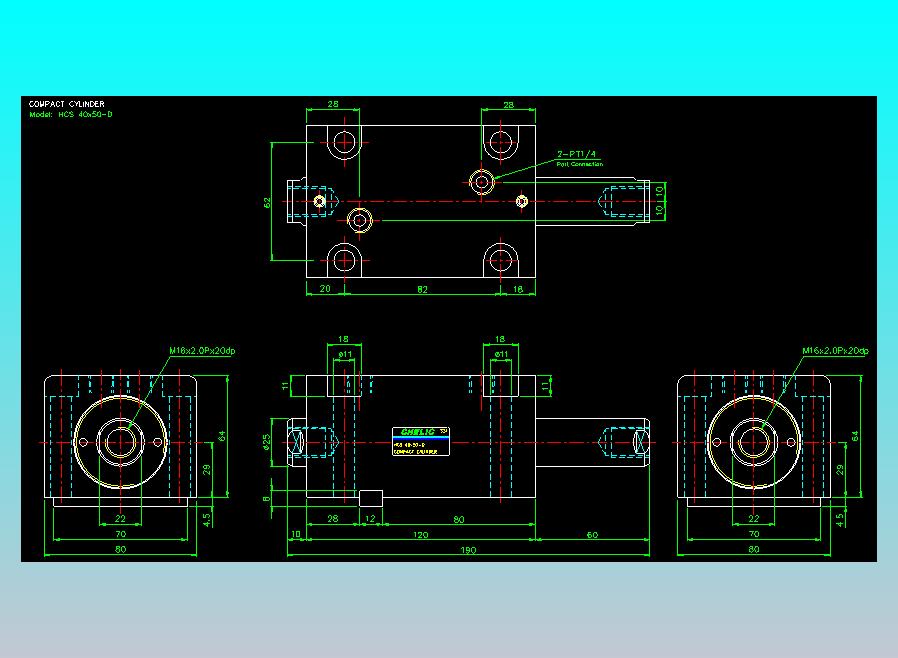 薄型气缸转角下压缸2D-HCS40x50-D