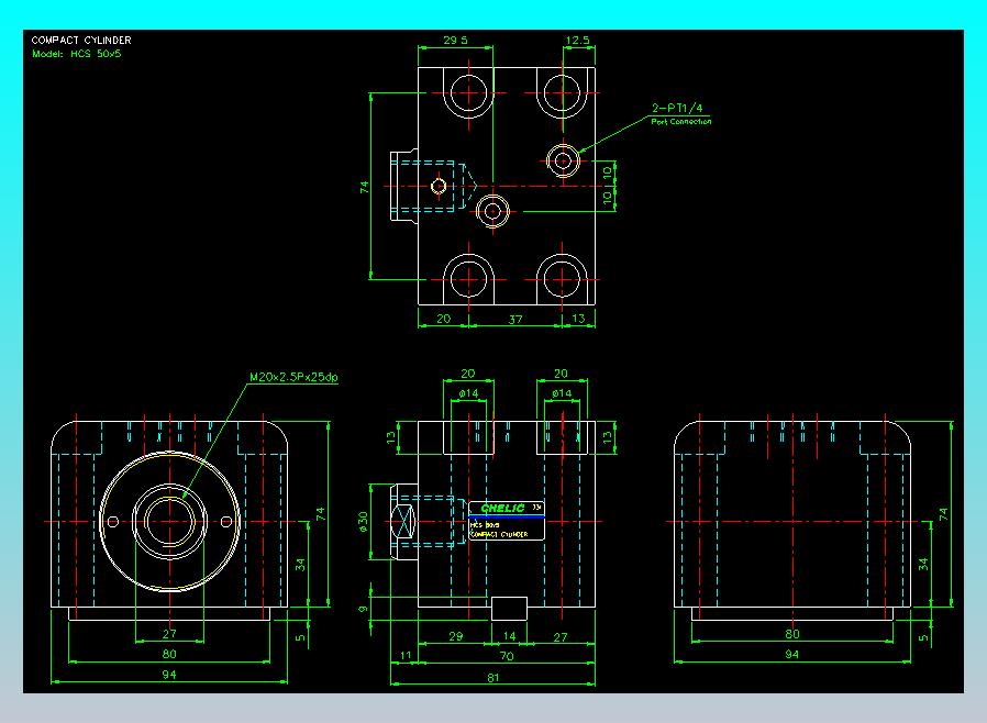 薄型气缸转角下压缸2D-HCS50x5