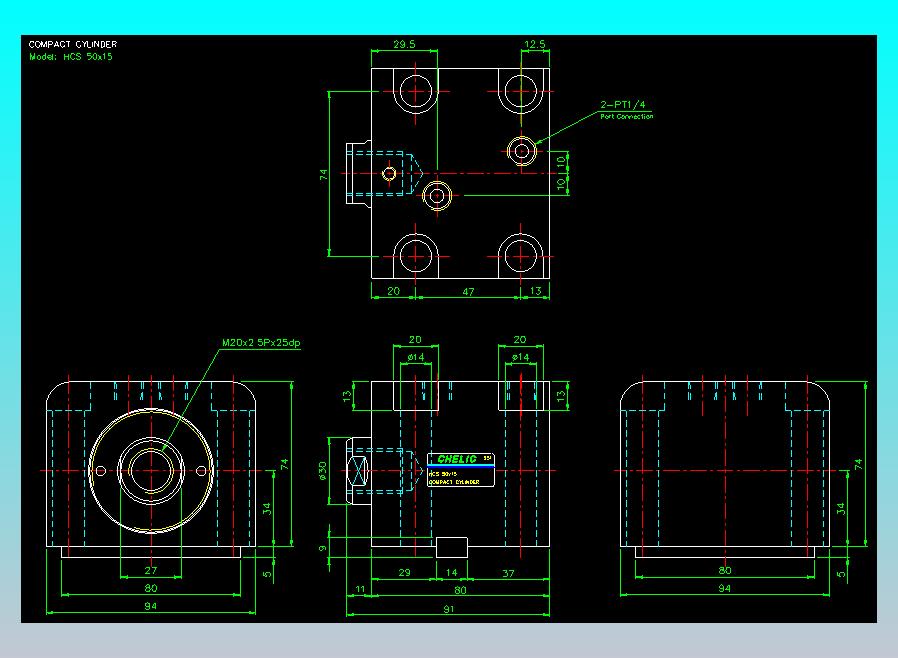 薄型气缸转角下压缸2D-HCS50x15