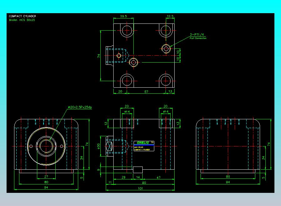 薄型气缸转角下压缸2D-HCS50x25