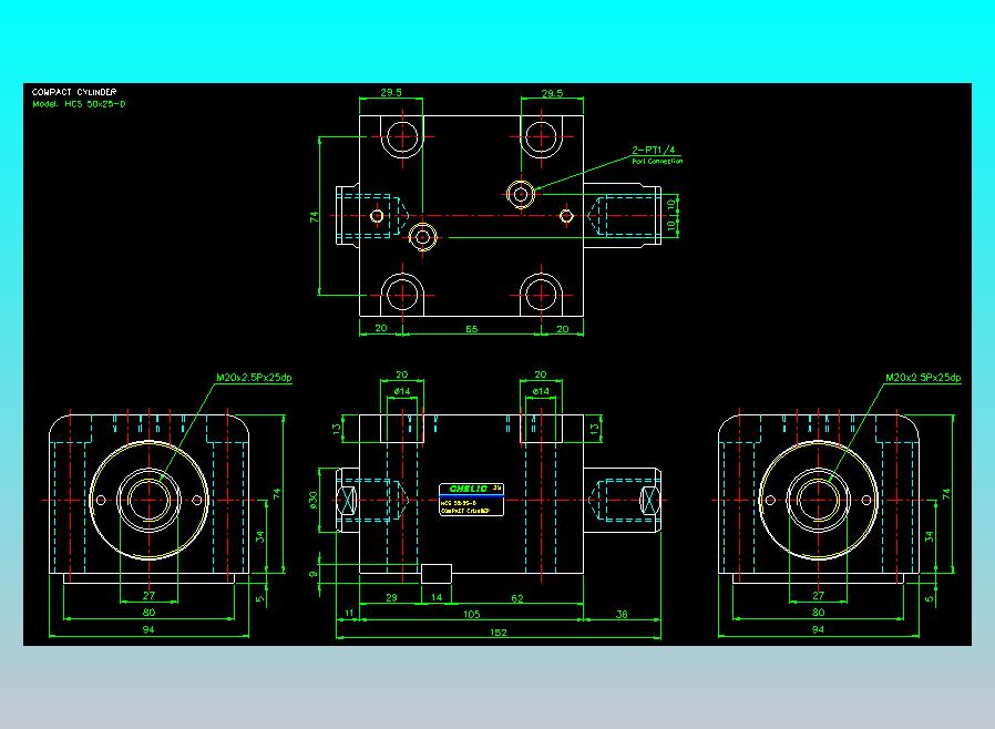薄型气缸转角下压缸2D-HCS50x25-D