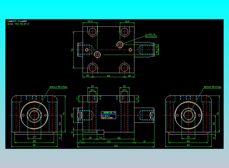 薄型气缸转角下压缸2D-HCS50x30-D