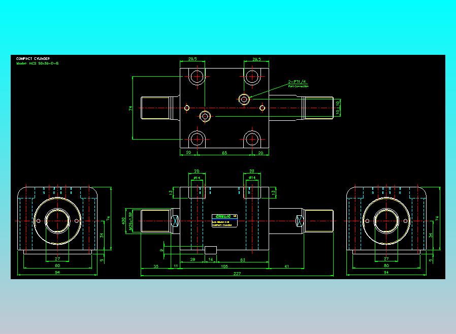 薄型气缸转角下压缸2D-HCS50x30-D-B
