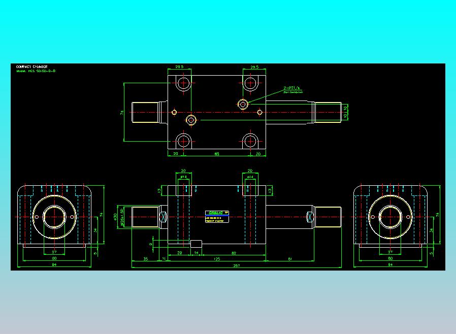 薄型气缸转角下压缸2D-HCS50x50-D-B