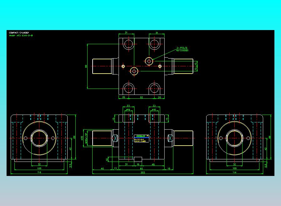 薄型气缸转角下压缸2D-HCS63x5-D-B