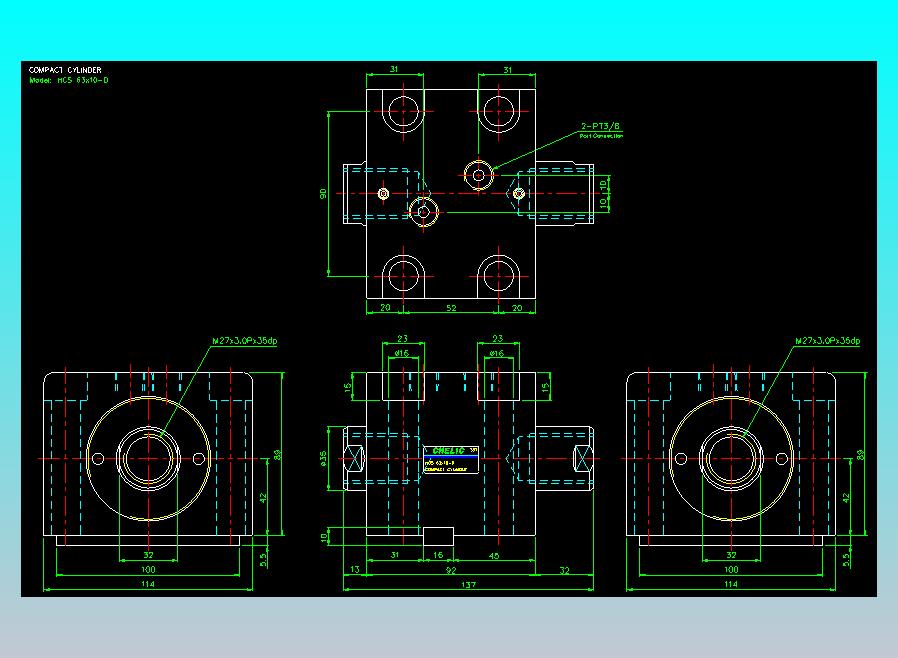 薄型气缸转角下压缸2D-HCS63x10-D