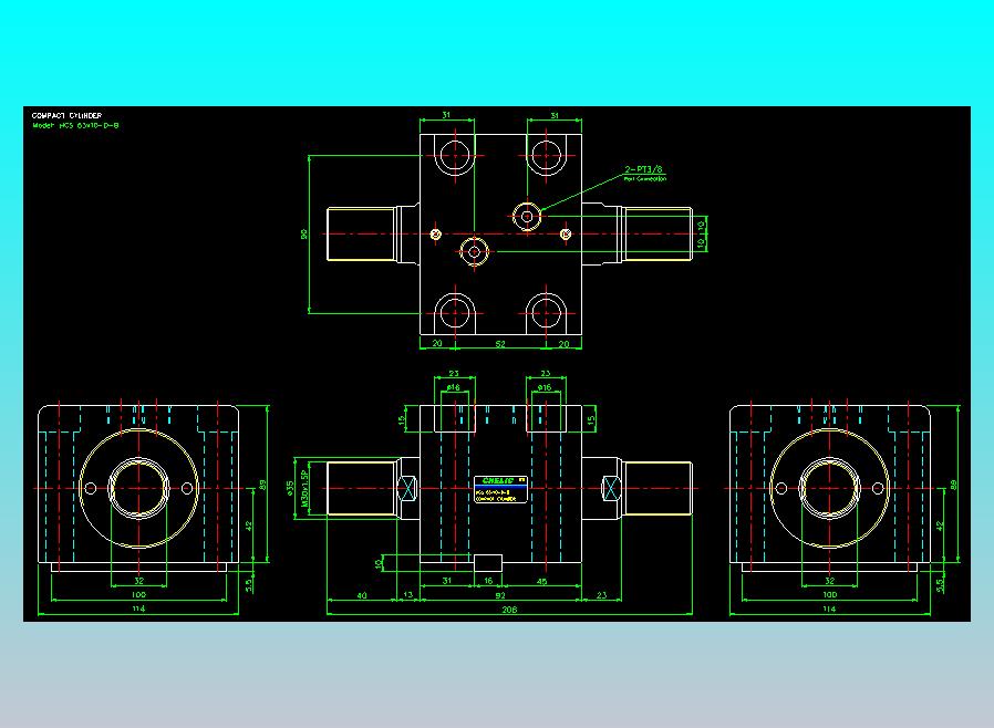 薄型气缸转角下压缸2D-HCS63x10-D-B