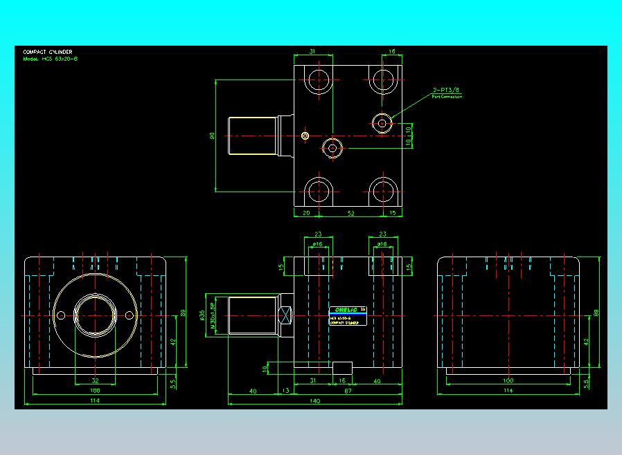薄型气缸转角下压缸2D-HCS63x20-B