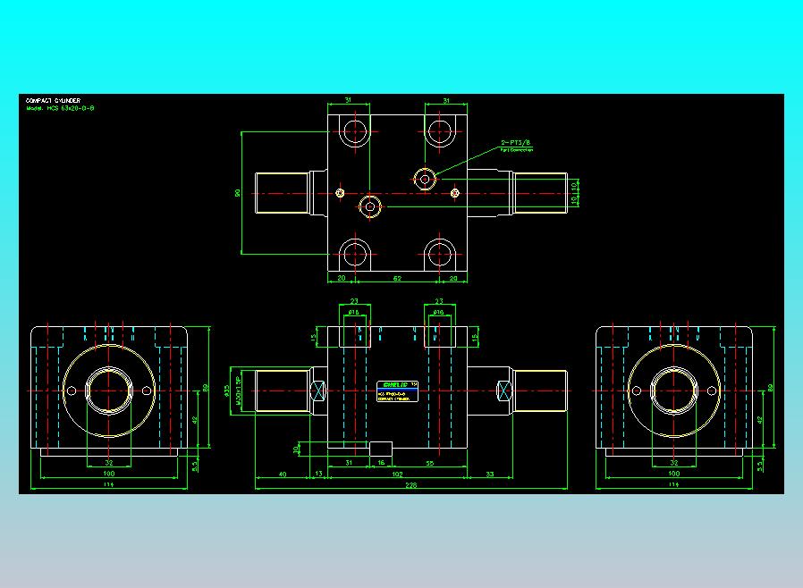 薄型气缸转角下压缸2D-HCS63x20-D-B