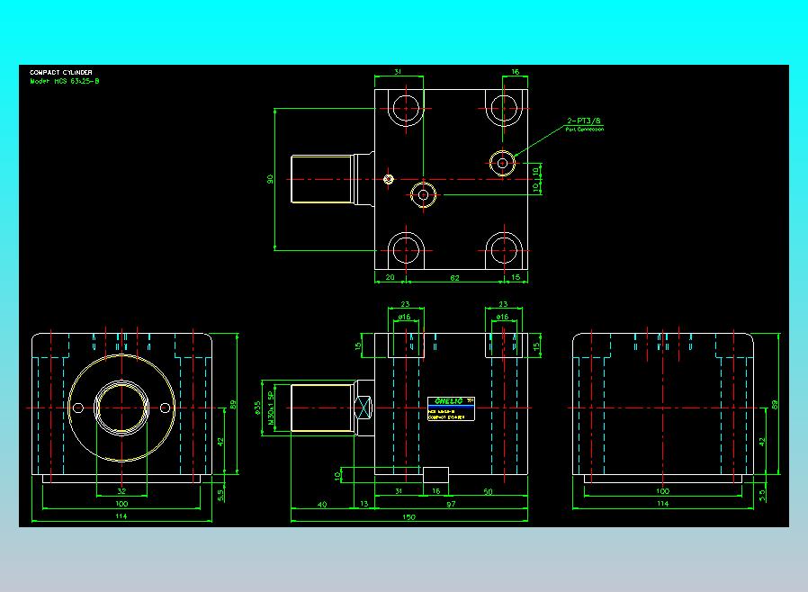 薄型气缸转角下压缸2D-HCS63x25-B