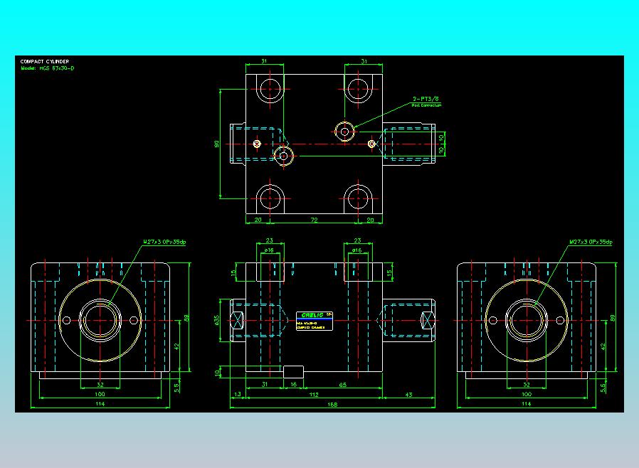 薄型气缸转角下压缸2D-HCS63x30-D