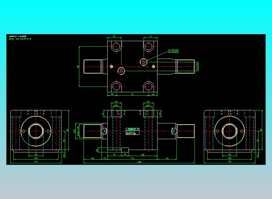 薄型气缸转角下压缸2D-HCS63x30-D-B