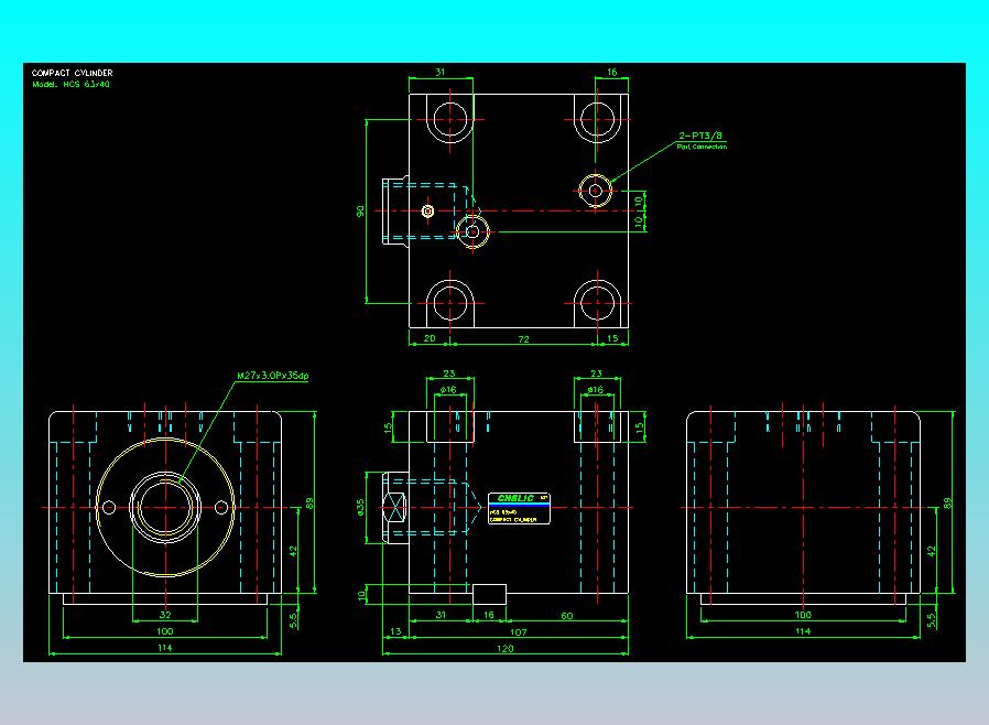 薄型气缸转角下压缸2D-HCS63x40