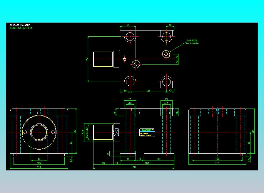 薄型气缸转角下压缸2D-HCS63x40-B