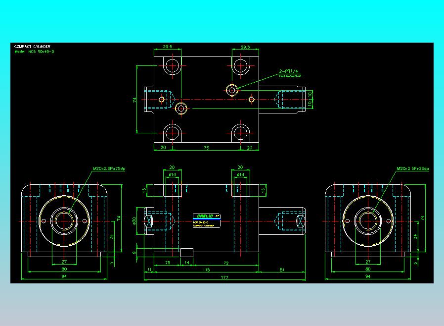 薄型气缸转角下压缸2D-HCS50x40-D