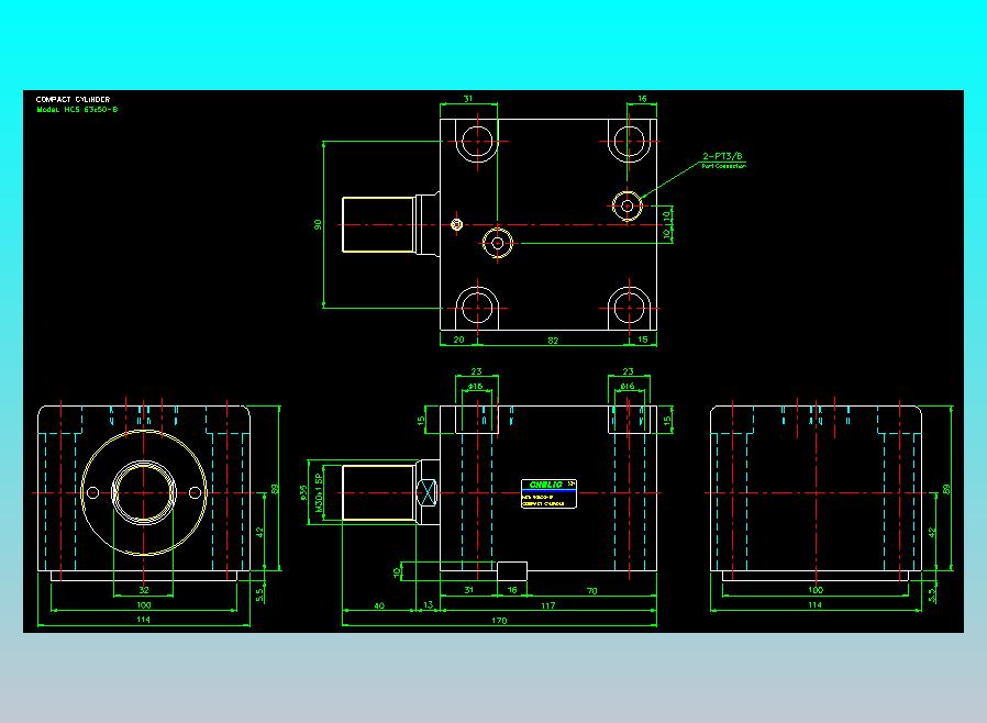 薄型气缸转角下压缸2D-HCS63x50-B