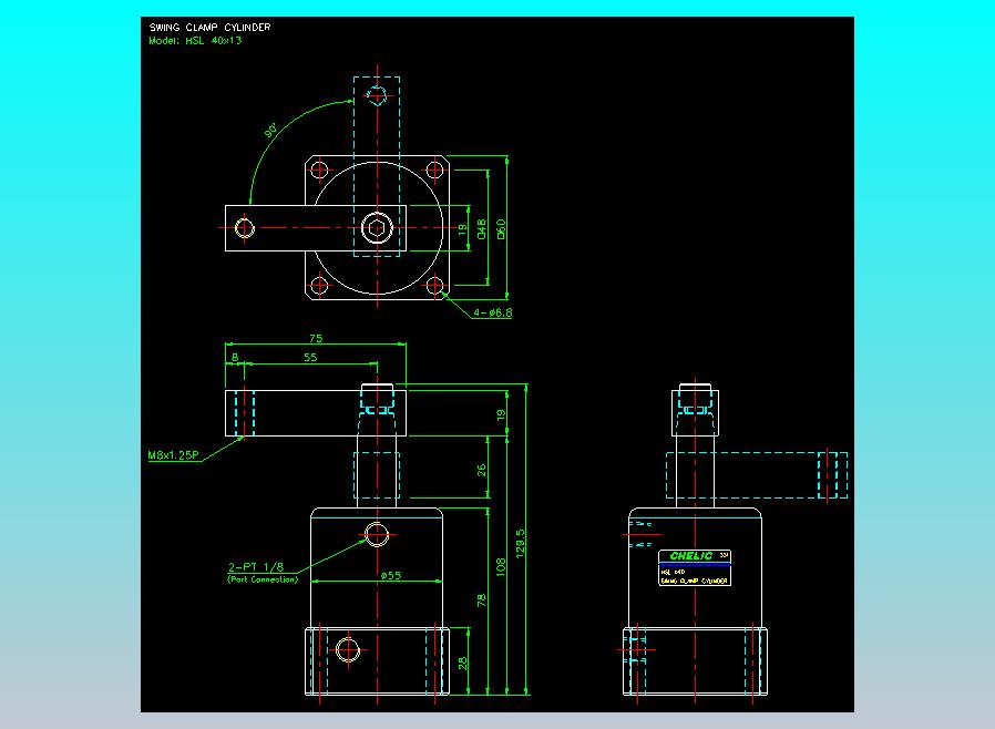 薄型气缸转角下压缸2D-HSL40x13