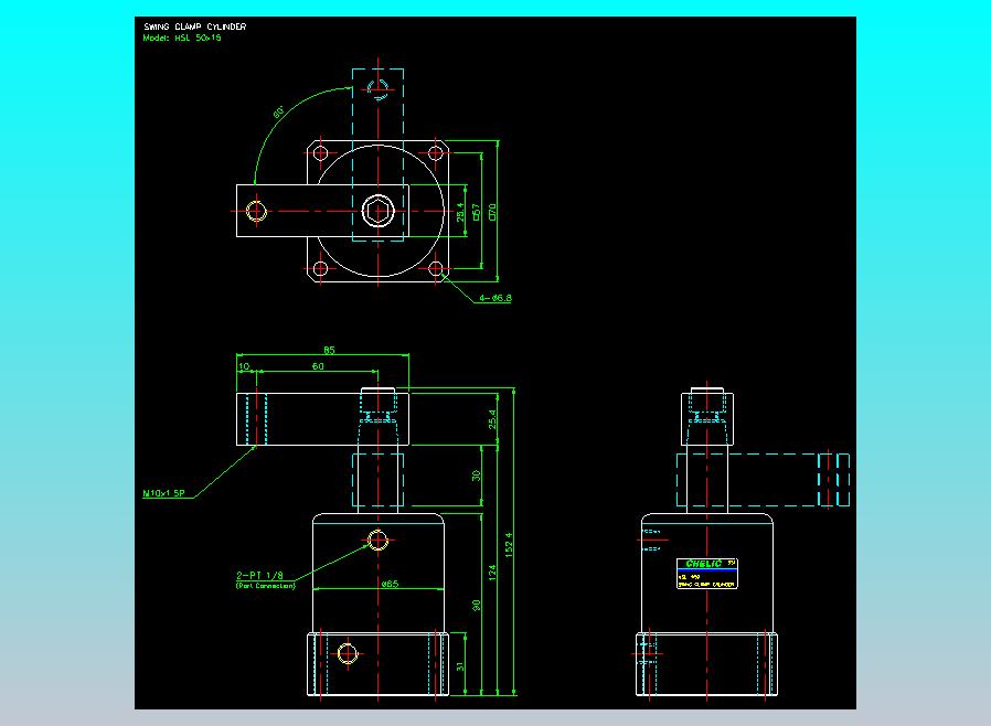 薄型气缸转角下压缸2D-HSL50x15