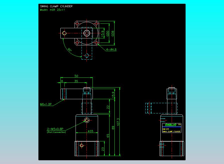 薄型气缸转角下压缸2D-HSR25x11