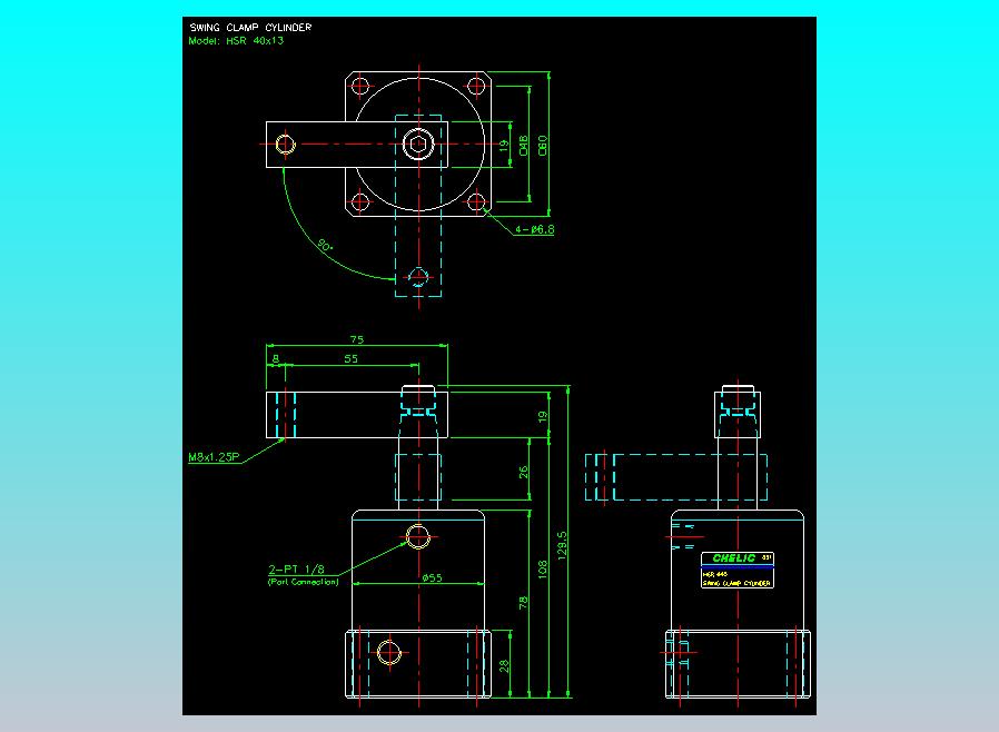 薄型气缸转角下压缸2D-HSR40x13
