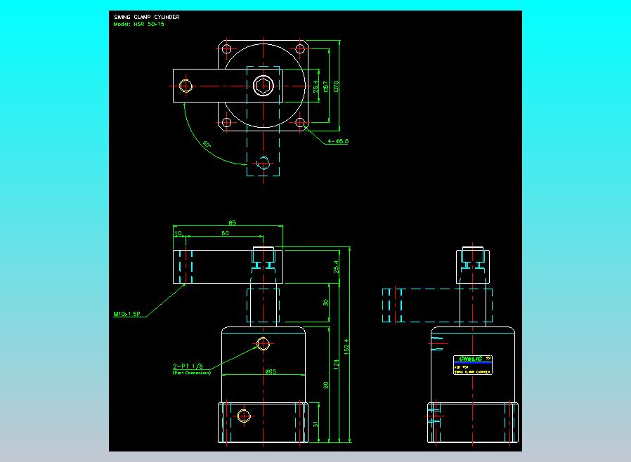 薄型气缸转角下压缸2D-HSR50x15