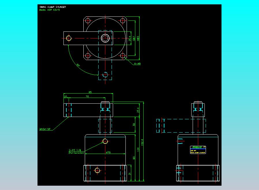 薄型气缸转角下压缸2D-HSR63x15