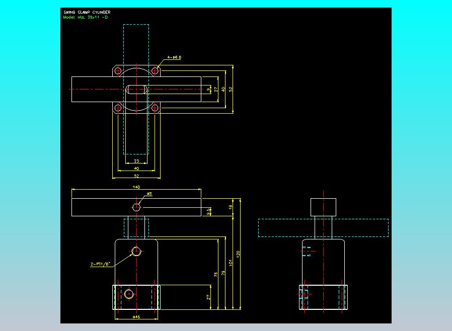 薄型气缸转角下压缸2D-HUL25x11-D