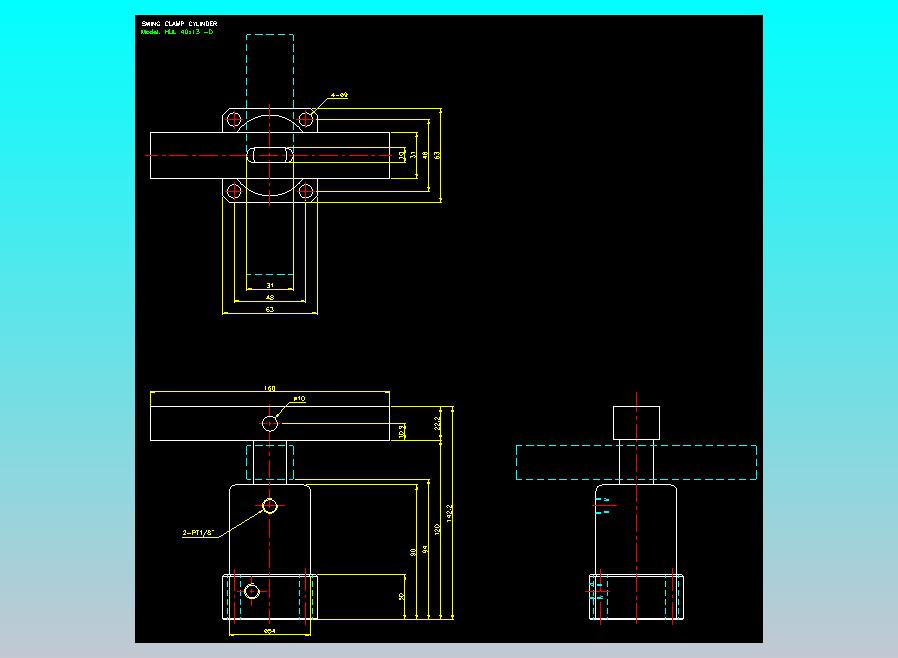 薄型气缸转角下压缸2D-HUL40x13-D
