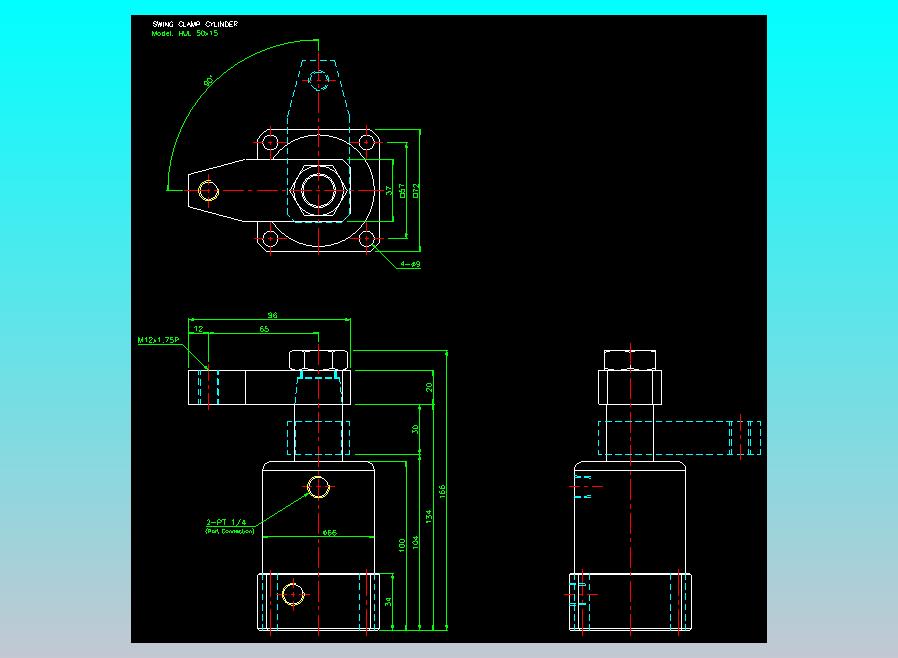 薄型气缸转角下压缸2D-HUL50x15