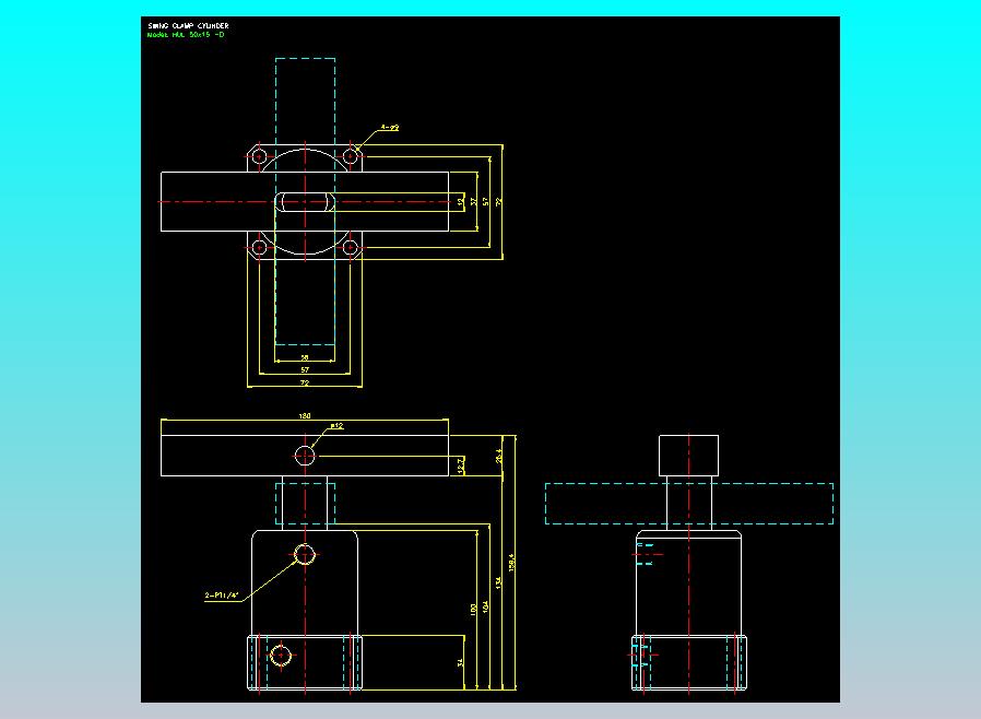 薄型气缸转角下压缸2D-HUL50x15-D