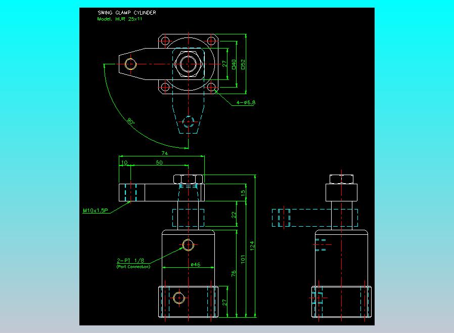 薄型气缸转角下压缸2D-HUR25x11