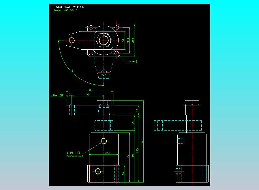 薄型气缸转角下压缸2D-HUR32x13