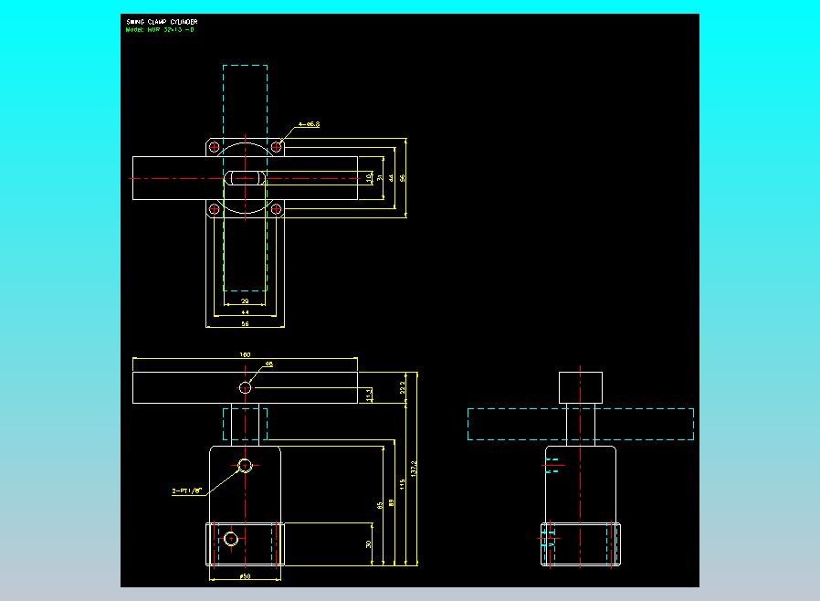薄型气缸转角下压缸2D-HUR32x13-D