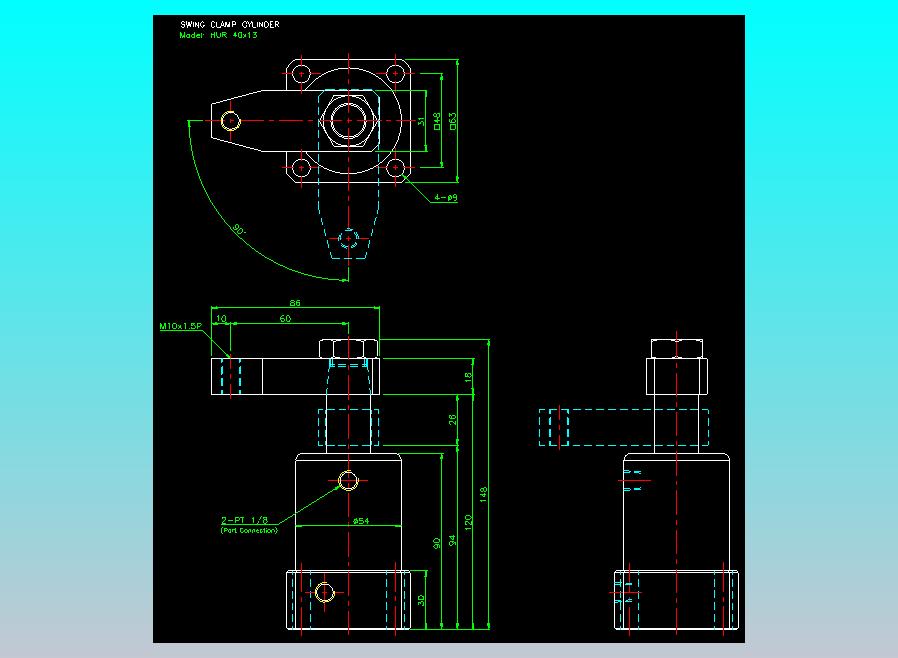 薄型气缸转角下压缸2D-HUR40x13