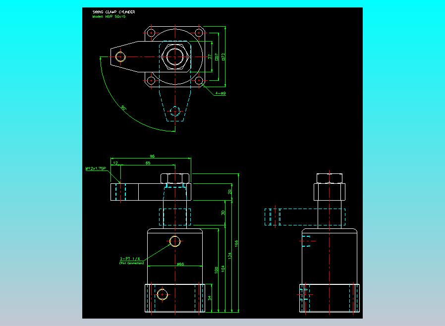 薄型气缸转角下压缸2D-HUR50x15