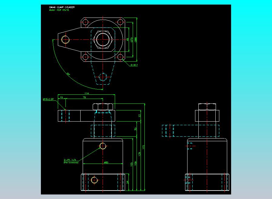 薄型气缸转角下压缸2D-HUR63x15
