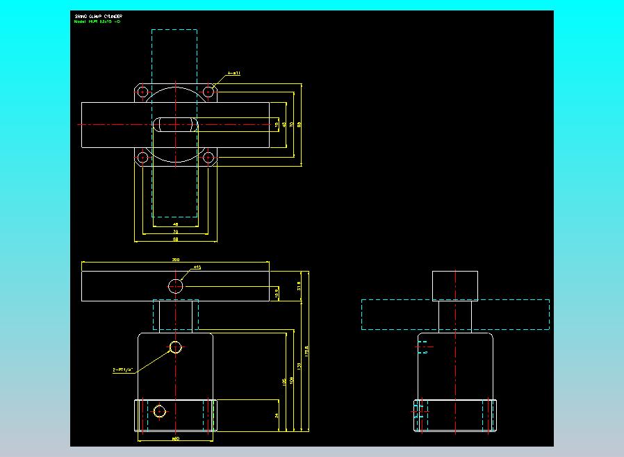 薄型气缸转角下压缸2D-HUR63x15-D