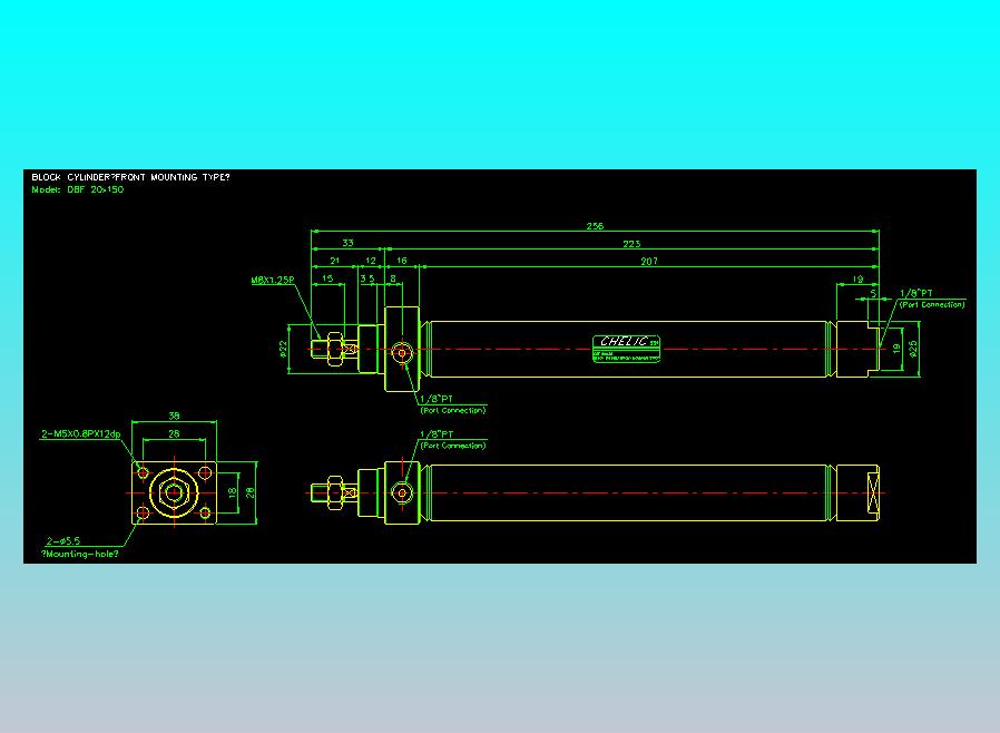 笔型缸不锈钢气缸2D-DBF20x150