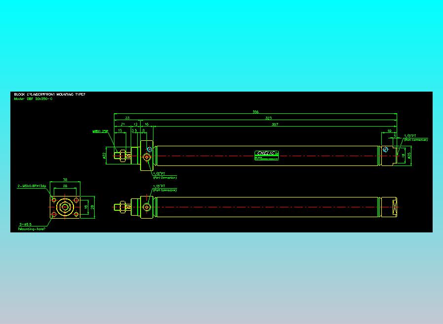 笔型缸不锈钢气缸2D-DBF20x250-C