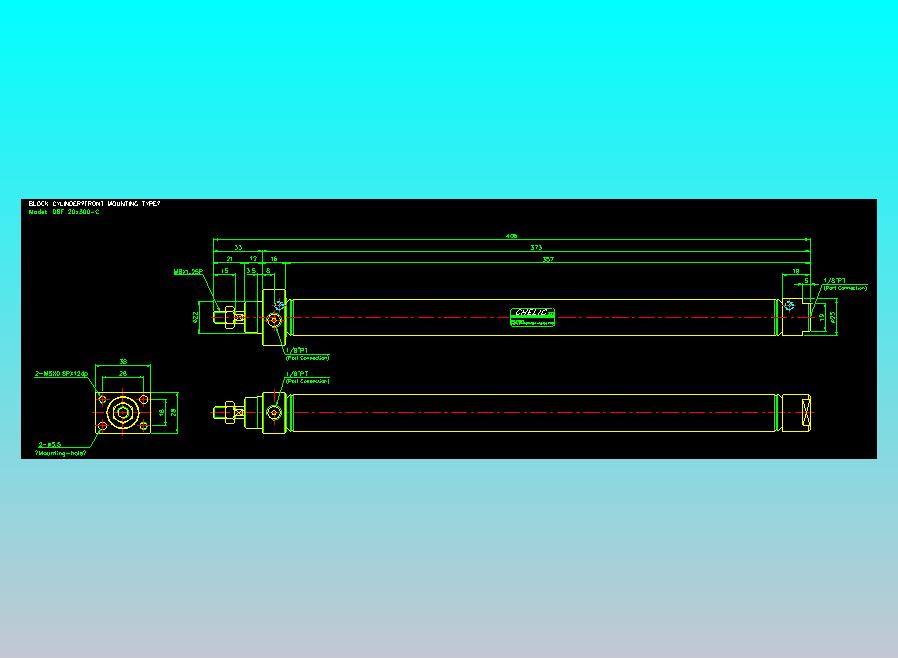 笔型缸不锈钢气缸2D-DBF20x300-C