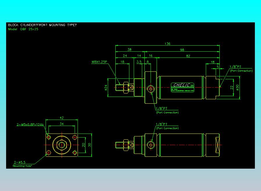 笔型缸不锈钢气缸2D-DBF25x25
