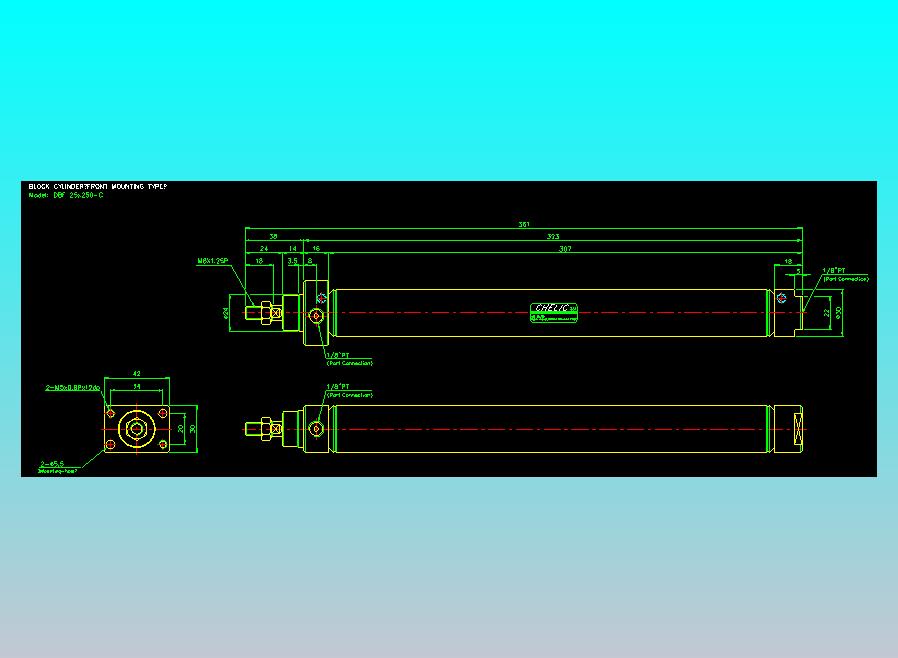 笔型缸不锈钢气缸2D-DBF25x250-C