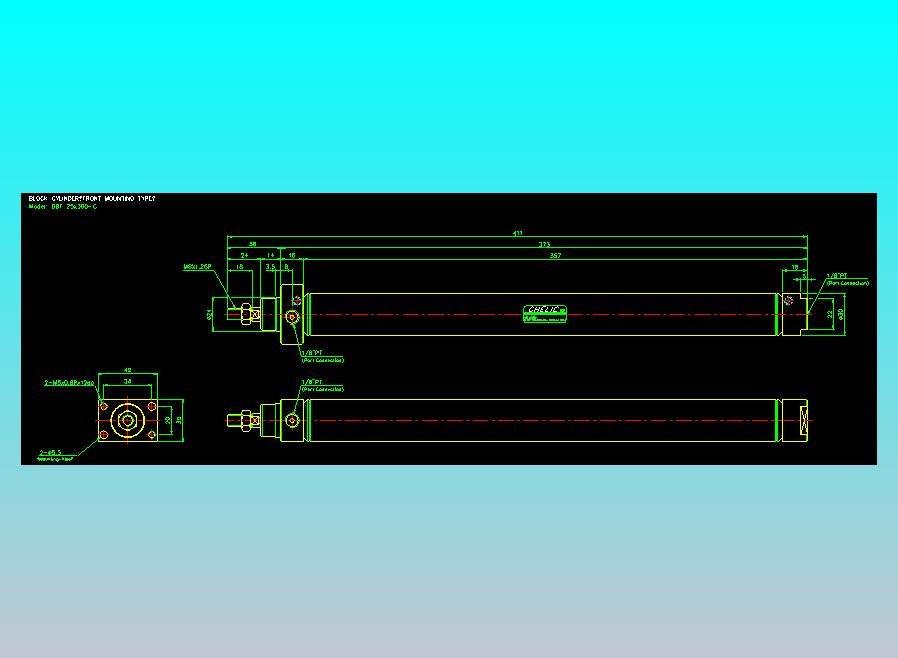 笔型缸不锈钢气缸2D-DBF25x300-C
